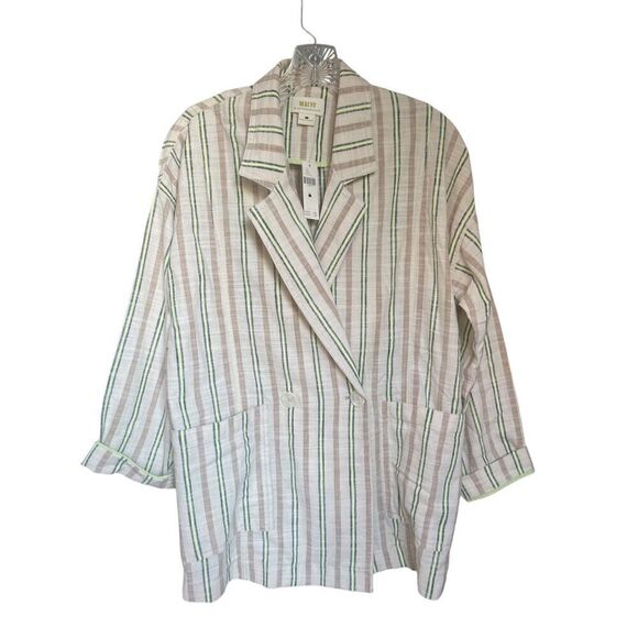 Maeve X Anthropologie Danielle Striped oversize Boyfriend Blazer XS - Picture 1 of 14